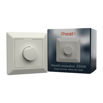 Obrotowy ściemniacz Heatit eezedim 250W - 5W-250W, RAL 9010