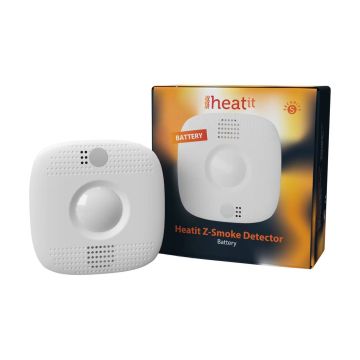 Wielofunkcyjny czujnik dymu Heatit Z-Smoke Multisensor - Z-Wave, bateria CR123A 3 V, biały