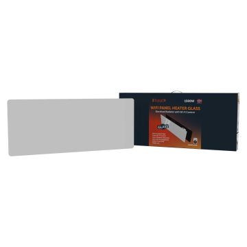 Grzejnik elektryczny Heatit WiFi Glass Panel Heater - WiFi, Bluetooth, 1500 W, biały ze szklanym frontem