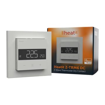 Termostat Heatit Z-TRM6 DC - Z-Wave, do sterowania kotłami, pompami ciepła oraz siłownikami, biały RAL 9003