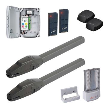 Zestaw OP 24 UNI DL 042 - do bram skrzydłowych o maks. długości skrzydła 2,5 m i wadze 250 kg (w zestawie z pilotami Dream4) Zestaw OP 24 UNI DL 042 - do bram skrzydłowych o maks. długości skrzydła 2,5 m i wadze 250 kg (w zestawie z pilotami Dream4)