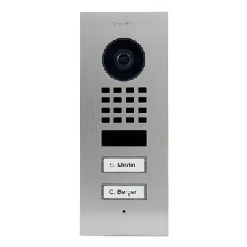 Wideodomofon IP DoorBird D1102V (PoE / WiFi) (montaż podtynkowy, sterowanie elektrozaczepem) stal nierdzewna V2A, szczotkowana