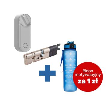 Inteligentny zamek Yale Linus Smart Lock L2 srebrny - zestaw z regulowaną wkładką Linus® Smart Lock+ butelka motywacyjna z tritanu
