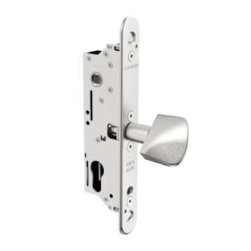 Zamek wpuszczany Sixtylock-LS Locinox do bram przesuwnych - z backsetem 40 mm, rozstaw 92 mm, zaczep nawierzchniowy