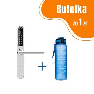 Zamek elektroniczny Hato TB-311 - srebrny, w polskiej wersji językowej + butelka motywacyjna z tritanu