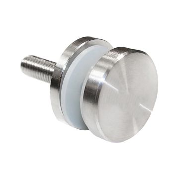 Uchwyt punktowy rotula do szkła fi 30/M8, dystans 4 mm do powierzchni płaskiej, stal nierdzewna, satyna