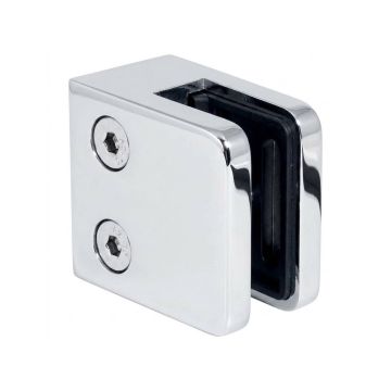 Uchwyt do szkła 45x45x26mm, szkło 6-10,76mm (AISI 316, system płaski, połysk)
