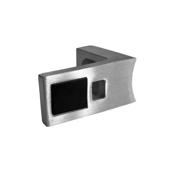 Wspornik do szkła 40x35x20mm PINOX – stal AISI304, system płaski, satyna