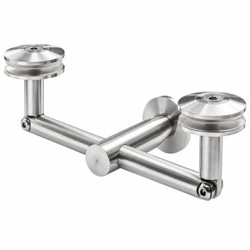 System podwójnego zadaszenia szklanego, element dolny dla odciągu M10 – mocujący szkło grubości 8-17,52 mm