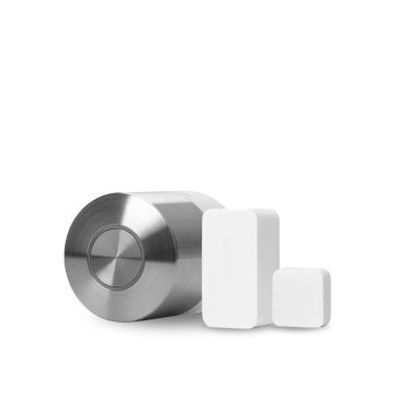Inteligentny zamek Nuki Smart Lock Ultra w zestawie z białym czujnikiem otwarcia drzwi NUKI Door Sensor