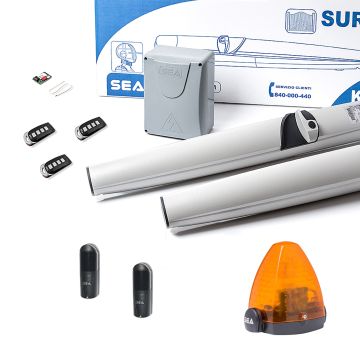 Zestaw SEA SURF 250 do bram skrzydłowych z lampą sygnalizacyjną 24V LED oraz trzema pilotami Eagle