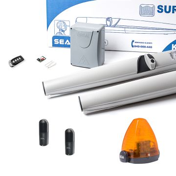 Zestaw SEA SURF 250 do bram skrzydłowych z lampą sygnalizacyjną 24V LED – SEA