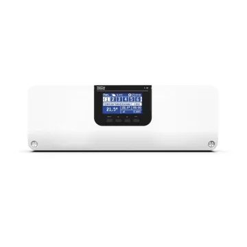 Przewodowo-bezprzewodowy sterownik zaworów termostatycznych 8 sekcji komunikacja RS485 z modułem Wi-Fi TechSterowniki L-12 Biały (WG.20.0152)