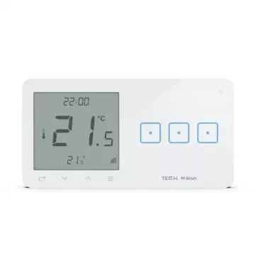 Szklany regulator pokojowy + włącznik trójpolowy TechSterowniki SINUM WSR-03P Prawa Biały (WG.23.0017)