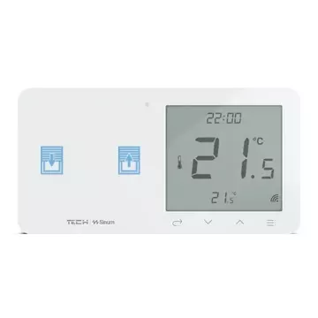 Szklany regulator pokojowy + wyłącznik rolet TechSterowniki SINUM WZR-02L Lewa Biały (WG.23.0096)