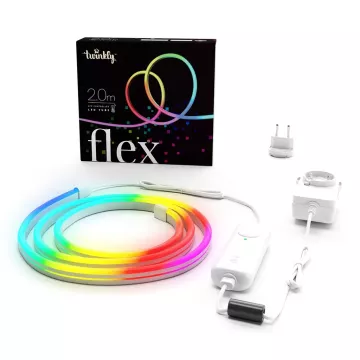 Inteligentna listwa LED Twinkly Flex - 2 m / 6.6 ft, RGB LED, White Wire, Plug Type C