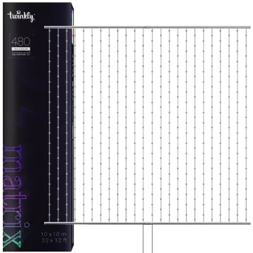 Kurtyna świetlna Twinkly Matrix - 480 RGB LED Lights Pearl Shaped, Clear Wire, Plug Type F