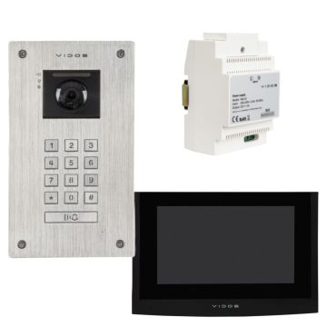 Zestaw Vidos: stacja bramowa S204 + Monitor M200B-X czarny + zasilacz P64-32