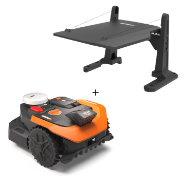 Zestaw robot koszący WORX Landroid Vision Cloud WR365E - do 650 m², stereo camera, RTK, AI, V-SLAM + Garaż WORX WA0828