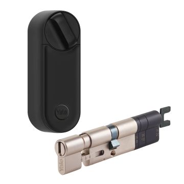 Inteligentny zamek Yale Linus Smart Lock L2 czarny - zestaw z regulowaną wkładką Linus® Smart Lock