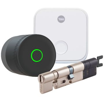 Zestaw inteligentny zamek Yale Linus L2 LITE czarny + Mostek Connect X + wkładka Zestaw inteligentny zamek Yale Linus L2 LITE czarny + Mostek Connect X + wkładka