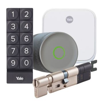 Zestaw inteligentny zamek Yale Linus L2 LITE srebrny + Mostek Connect X + klawiatura Smart Keypad + wkładka Zestaw inteligentny zamek Yale Linus L2 LITE srebrny + Mostek Connect X + klawiatura Smart Keypad + wkładka