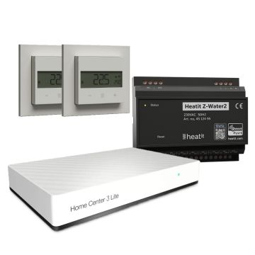 Zestaw inteligentnego ogrzewania z centralą FIBARO HC3 Lite i Heatit Z-Water2 + 2xZ-Temp3 (Z-Wave 800)